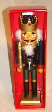 Wooden Nutcracker Christmas Decoration Holiday Lane 15" New in Box Vtg 2004
