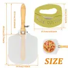 Pizza Peel Pizza Pack Aluminum Alloy Pizza Paddle Pizza Peel with Wood QAJoy