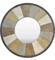 Brown Adler Mirror, Large Vintage Decor. Wood, Farmhouse, 31.5 inches.
