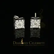 Hip Hop 925 White Silver 1.68ct Cubic Zirconia Women's Square Stud Earrings