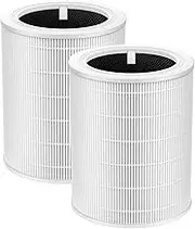 CERO Replacement Filter for LEVOIT Core 600S & Core 600S-P Purifier & Core600S-RF, 3-in-1 H13 True HEPA and High-Efficiency Activated Carbon for Large Room,2 Pack White.