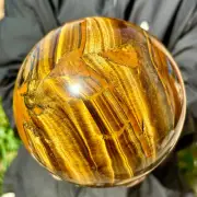 3.35KG Natural Tiger's eye stone quartz Sphere crystal ball rock Healing