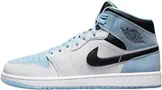 [Nike] Mens Air Jordan 1 Mid Se Running Shoe, WHITE/ICE BLUE-BLACK, 10 UK (11 US)