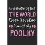 AS A MATTER OF FACT THE WORLD DOES REVOLVE AROUND MY POOLKY: LINED JOURNAL, 120 PAGES, 6 X 9, POOLKY DOG GIFT IDEA, BLACK MATTE FINISH (AS A MATTER OF