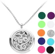 Beavorty Fragrance Diffuser Essential Oil Locket Diffuser Necklace Statement Necklace Scented Necklace Fragrance Neck Chain Perfume Locket Pendant Oil Diffuser Scent Diffuser Charm