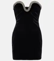 [Roland Mouret] Roland Mouret Embellished velvet corset dress AU 14 black
