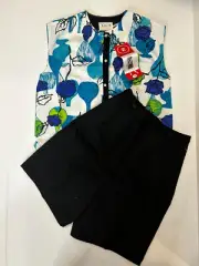 NEW Vintage 60’s Cotton Shirt & Shorts Set Misses Women’s Size 10 Jamaica Set