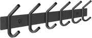 SAYONEYES Matte Black Coat Rack Wall Mount with 6 Double Hooks for Hanging – 17 Inch Heavy Duty SUS304 Stainless Steel Rustic Coat Hooks – Hat, Clothes, Purse, Towel Wall Hooks – 1 Pack