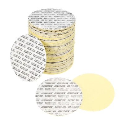 60Pcs 66mm/2.6" Adhesive Round PS Pressure Sensitive Seals Black Text, White
