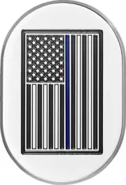 Figurati Thin Blue Line Flag Left Polished Antenna Cover (FD70-AC-SS-LT)