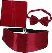 [DEARMAMY] Men Costume Kit Mens Stained Bow Tie Para Hombres Pocket Square Men Handkerchiefs Man Belt Cravat Ties for Men Dress Suits for Men Mens Self Tie Bowtie Polyester