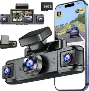360 Dash Cam Front and Rear Left Right,4 Channel Dash cams Front 2K,5GWiFi ap...