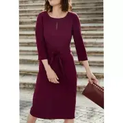 Boden Addie Belted Sheath Dress In Burgundy NWT Size 2 Petite