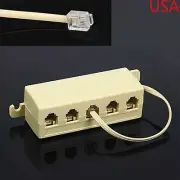 5-WAY PHONE TELEPHONE LINE JACK PLUG OUTLET SOCKET SPLITTER ADAPTER USA