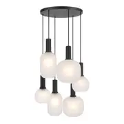 Aosta 6 Light Frosted Glass Black Cluster Pendant