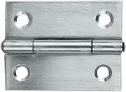 Romak 800190 Stainless Steel Fixed Pin Butt Hinge, 50 mm x 40 mm Size, Brushed, Pack of 2