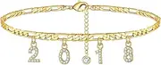 [Tummy Tub] Bracelets,Bracelet Jewellery,Anklet String Charm,Ring 24 of Feet with Personalized Anklets Filled Jewelr Beach Birth Year Anklets Women's Anklet of The Rings Illustrated (Color : I)