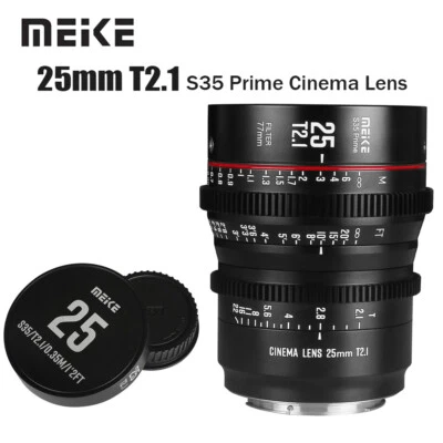 MEIKE 25mm T2.1 Cinema Lens for Canon EF/PL mount BMPCC6K Pro Z CAM RED Komodo