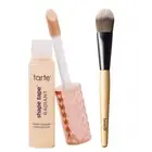 Tarte Shape Tape RADIANT 27S Light Medium Sand + Benefit Foundation Brush