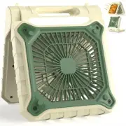 10” Portable Solar Camping Fan with 48H Runtime, LED Light, 3 8000mAh Beige