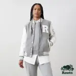 【ROOTS】ROOTS女裝-皮革棒球外套(灰色)