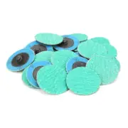 100 Pack - 2" 36 Grit Zirconia+Grind Aid Quick Change Sanding Discs Type R Roloc