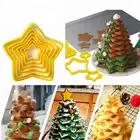 6Pcs/set Christmas Tree Cookie Cutter Stars Shape Cake Biscuit Cutter Mol YP