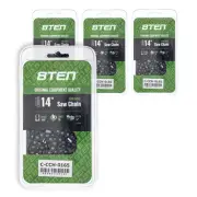 8TEN Semi Chisel Chainsaw Chain 14 Inch .050 1/4 76DL 4 Pack