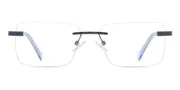 Rectangle Rimless Metal Men's Glasses Online Blue Size 54 - Lenses Included - Private Health Rebate - Blue Light Block - SmartBuy Collection
