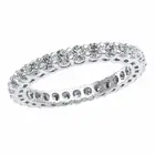 Natural 1.40Ct Round Diamond Anniversary Eternity Band Ring 10k White Gold GH I1