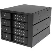StarTech.com Drive Enclosure for 5.25" SATA/600, Serial Attached SCSI (SAS) - 6Gb/s SAS Host Interface Internal - Black - Connec