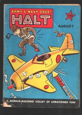 MAG: Halt! Vol. 3 #9 8/1944-Fireworks cover art -Cartoons-gags-jokes-military...