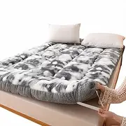 Japanese Floor Mattress,3" Extra Thick Fluffy Futon Mattress, Portable Roll Up Tatami Sleeping Pad, S for Twin/Full/Queen Full Size Bed