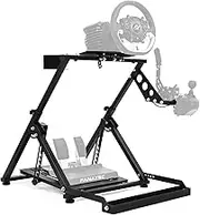 Supllueer X Frame Racing Wheel Stand with Seat Slot Fit for Logitech,Thrustmaster,Fanatec, G25 G27 G29 G920 G923 T300 T500, Foldable Simulator Cockpit, No Shifter Handbrake Wheel Pedal