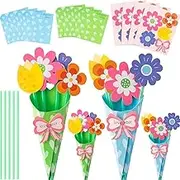 Mother's Day Card Making Kits,Flower Card Making Kit Spring Bulk Handmade Happy Mother's Day Greeting Card,Make Your Own Greeting Card for Home School Classroom (6 Set)