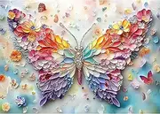 [Yunlus] Jigsaw Puzzles for Adults 1000 Pieces Impossible Hard Difficult Challenging Puzzles for Adults 1000pc Puzzle Floral Wings of Butterfly Flowers Jigsaw Puzzle 1000 Pieces 28 x 20 inch