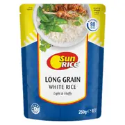 Sunrice Microwave White Long Grain Rice Pouch 250g