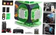 4x360° 16 Lines Laser Level with Remote&APP Control, Bluetooth Wireless Green