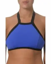 NEW SEAFOLLY BLUE RAY HIGH NECK BIKINI TANK + SIDE TIE PANT SET SIZE 10