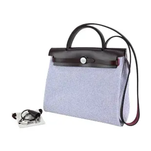 【Hermes 愛馬仕】Herbag 31cm 帆布兩用包(AY錦葵紫/Z刻/銀釦)