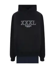 Balenciaga XXXL Printed Hoodie 1,2 Black/White