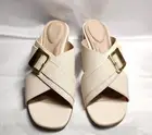 Rockport Total Motion Alaina Women's Sandals Cream Leather Size 8 New