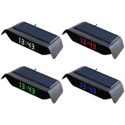 Solar Powered Clock Clear Time Display in Dark Temperature Date Display for Car