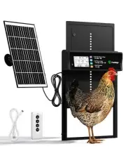 Automatic Chicken Coop Door Solar Powered, 393 ft Remote Control Aluminum Chi...
