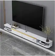 Floating TV Unit Wall Mounted Floating TV Stand, Modern Under TV Floating Shelf with Flip Down Door and Open Storage Shelf, Entertainment Center Console Cabinet with Storage for Living Room Bedroom Fl