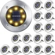 HOMKAI 24 Pack Solar Ground Lights,LED Waterproof Outdoor Solar Garden Lights for Landscape Pathway Garden Porch Yard Pool-Warm Light