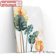 Paint By Numbers Kit Leaves Nature Abstract Decor Painting Draw Framed Art Home