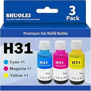 SHUOLEI 31 Ink Bottles Set Replacement for 31 32XL Ink Refill Bottles Compatible for Smart-Tank 7301 7602 5101 7001 6001 5103 Ink Refill, Smart-Tank Plus 651 551 455 All-in-One Printer 3 Color