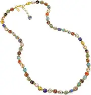 [Glass Of Venice] Murano Glass Necklace Longer Length 24-Inch Plus Extender - Italian Multicolor Sommerso Sparkling Beads Handmade Blown Glass - Murano Glass Necklaces for Women