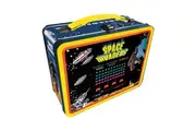 Aquarius Space Invaders Tin Fun Box Kids Storage Container w Carry Handle Rect